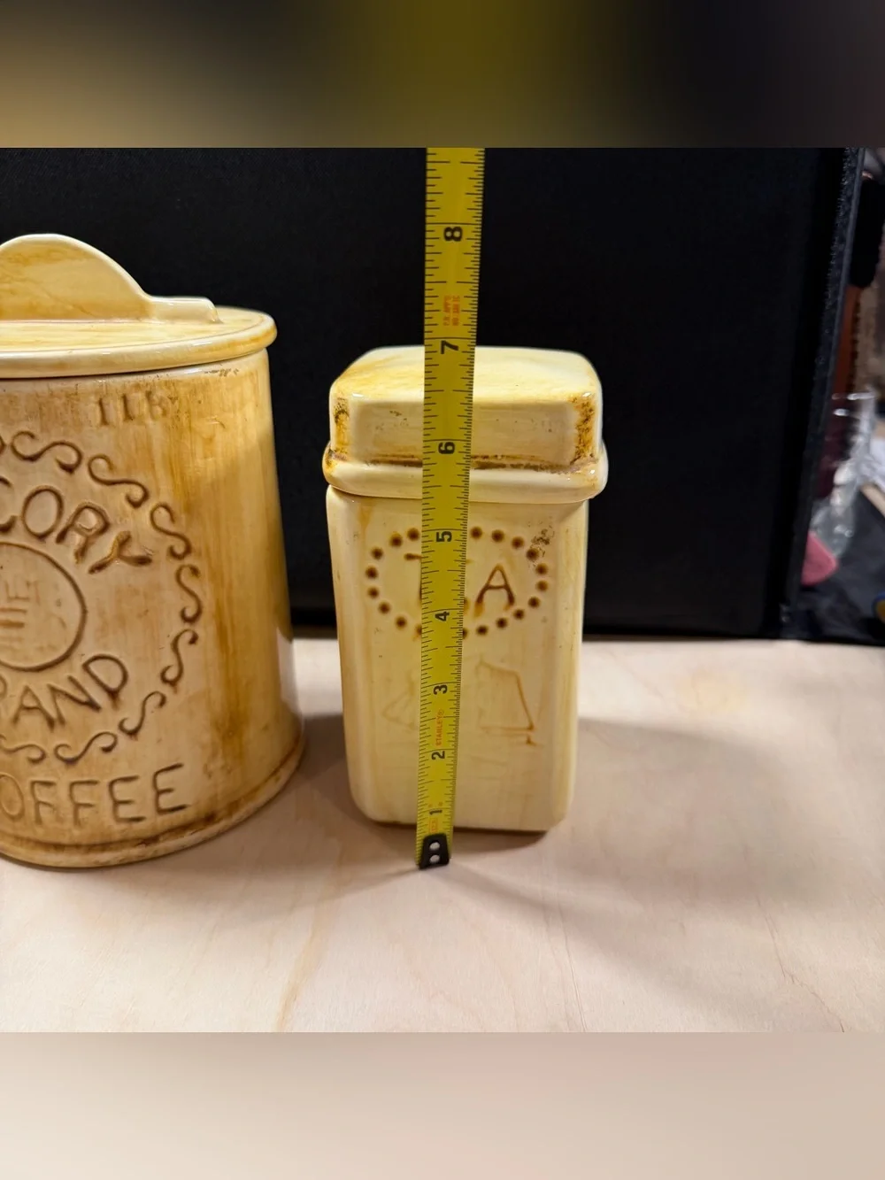Set Of 3 Vtg 1970’s Kitchen Canister Set W/Sugar, Coffee, And Tea No Damage
